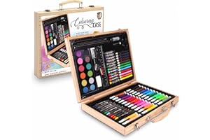 Grafix Maletín Pinturas para Niños| Juego de 86 Piezas | Lápices de colores, Rotuladores, Ceras, Crayon, Acuarelas y más | Conjunto de Dibujo Artistico | Estuche pinturas y rotuladores |