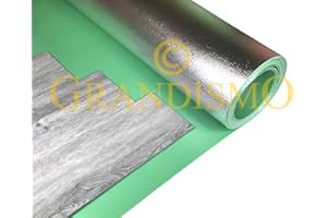 Grandismo 10m2 Roll - LVT Underlay Underlayment Vinyl Flooring - Also Works for Wood & Laminate/Click Systems - Damp Proof Membrane Installed