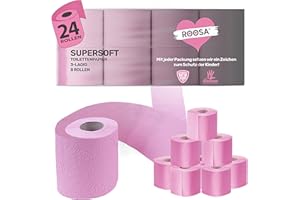 ROOSA® Toilettenpapier 24er Pack | supersoft rosa | 3lagig 130 Blatt | Tiktok Star Beat Mörker | Klopapierkönig (24x rosa)