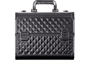 INLAQ® Mallette cosmétique | Mallette Vernis à Ongles & Tatouage & Coiffeur Mobile | Mallette à Ongles avec Beaucoup de Place | Mallette de Maquillage Alu Beauty Case cosmétique | 26x21x32cm