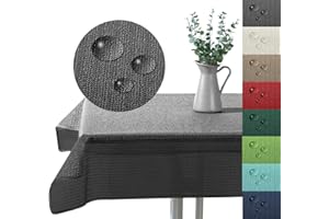 ‎HEIMTEXLAND Outdoor Tischdecke Gartentischdecke wasserfest wetterbeständig rutschfest waschbar Outdoortischdecke Weichschaum Garten Balkon Camping Party Tischdeko Typ883 grau 130x220 cm eckig