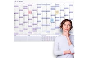 ‎YOHMOE Yohmoe® XXL Schuljahreskalender 2025/2026 Wand im Format 98x68 cm, gefalzt. Ideal als Jahresplaner 2025/26 oder Wandkalender 2025 2026