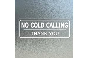 MEITAAT No Cold Calling Sign Sticker 17.8 × 7.6 cm Self Adhesive Vinyl Window Transparent Decal No Cold Callers Sign Removable Waterproof UV Resistant for Door Window Business Office 5 PCS