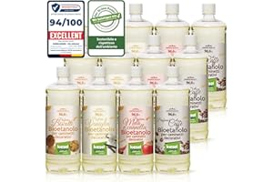KieselGreen Bioethanolo 12 x 1 litro con Fragranza per Caminetto a Etanolo – Bio-etanolo profumato per Ambienti, molte Fragranze - Profumo per Caminetto a bioetanolo da Interno o da Tavolo