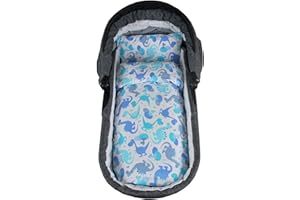 ‎BABYLUX Babylux 2 TLG. Set Bezug für Kinderwagen Stubenwagen oder Wiege Garnitur Bettwäsche Kissen Decke 60 x 78 cm (100. Dino Blau)