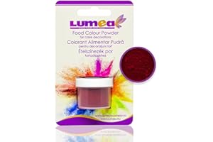 ‎DEKOZAUBER24 Lebensmittelfarbe Pulver, fettlöslich, 2-4g Dose für Fondant, Marzipan, etc. Backzubehör Tortendekoration (Burgund)