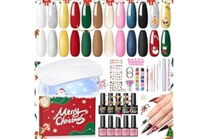 PEACECOLOR Kit Semipermanente Unghie,10 colori Smalti Semipermanenti per Unghie con lampada UV, Smalto Semipermanente Colori Gel per Principianti Regalo di Natale ﻿