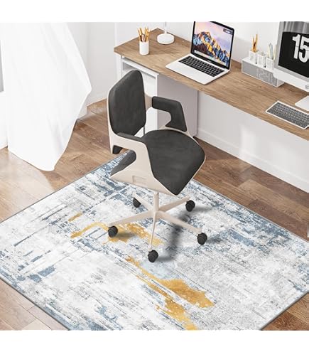 Tapis De Protection Pour Sol Dur Sous Chaise De Bureau - 90x150cm, Antidérapant, Rouge/bleu