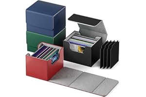 Mlikero Deck Box de Cartes à Collectionner, 4 Boîtes Cartes Horizontaux pour 100+ Cartes, Boite Carte Magnétique en Cuir pour le Rangement Cartes
