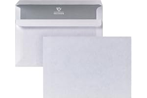 POSTHORN MADE BY BONG POSTHORN koperta C6 (1000 sztuk), koperta bez okienka i z samoprzylepną podwójną klapką, białe koperty z szarym nadrukiem wewnętrznym, 114 x 162 mm, 75 g/m²