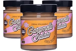 Choco Zero – Crema Proteica Crema Spalmabile Senza Zuccheri Aggiunti, Senza Glutine, Senza Lattosio, Vegano Vasetto da 200 g (3 Pezzi, Caramello Salato)