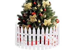 HILEYU 16Pcs Cercas de Árbol de Navidad Mini Cercas de Plástico Blancas para el Jardín del Hogar Decoración de la Fiesta de Boda del Árbol de Navidad 11 * 29.5cm/4.3 x 12 In