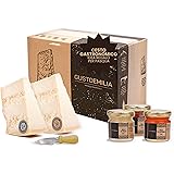 GUSTOEMILIA - Cesto Pasquale con Prodotti Emiliani - Confezione Pasquale con Parmigiano Reggiano 36 e 24 Mesi, Tris di Mieli 
