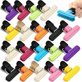 Wonderjune 20 Pcs Chip Bag Clips Plastic Food Bag Clips with Heavy Duty, Heavy Seal Grip Food Clip for Snack Storage Home Off
