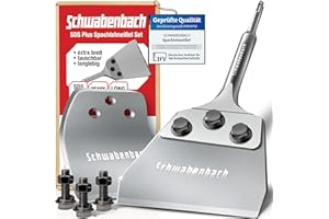 SCHWABENBACH® Verbesserter Spachtelmeißel SDS-Plus 125x250 mm - 2 mm Stärke - Inklusive Ersatzklinge & Schrauben - Premium Bodenschaber für effizientes Entfernen von Teppich PVC Farbe & Fliesenkleber