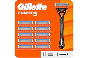 Gillette Fusion5 Recharges De Lames De Rasoir Pour Homme, 11 Recharges De Lames, Avec Cinq Lames Anti-Friction Pour Un Rasage De Près