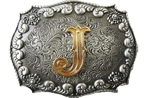 JEAN'S FRIEND Initial Letter J Cowboy Cowgirl Western Belt Buckle