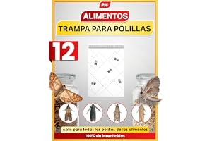 PIC Trampas para Polillas de Alimentos 12x – Antipolillas para Cocina | Con feromonas, inodoro y sin insecticida, eficaz hasta 8 semanas, protege harina, cereales, arroz y frutos secos