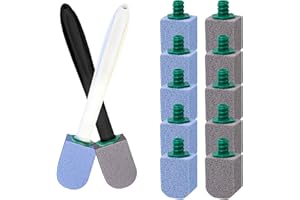 BAIEYE Piedra Pomez para Limpieza WC,10 Recambios de Piedra Pomez,Lleva 2 Asas Reutilizables,Limpieza Eficaz de La Piedra,para Baños,Cocinas,Fregaderos y Lavabos (Gris Azul)