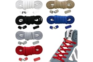 Owelth 6 Paar Elastische Schnürsenkel ohne Binden, Schnürsenkel mit Schnellverschluss Kapseln, Gummi Schuhbänder Schleifenlose Schnürlos, No Tie Shoelaces für Sport Wanderschuhe Sneaker Stiefel