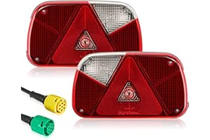 SPARKMOTO 2 x Pilotos Traseros Remolque Homologados 12V 7 Funciones, Luces Para Remolque Camion Caravana Incluir Bombillas,Pilotos de Remolque Con Conector Bayoneta 6 Pines