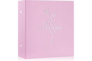 Lanpn Lino Album Fotografico 10x15 1000 Tasche, OUR MEMORIES Grande Biancheria Album Foto Portafoto Verticale Orizzontali Tascabile Tasca (Rosa)