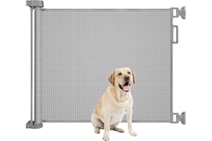 BommJokker Retractable Stair Gate, Extends up to 71" Wide 41" Tall Baby Gate, Autolock Stair Safety Gate for Baby and Pet, One Handed Operation Dog Gate for Stairways & Hallways, Indoor & Outdoor