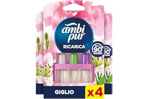 FEBREZE Ambipur 3Volution Giglio e Brezza Ricarica Deodorante Elettrico 80 ml, 3 Profumi Che Si Alternano Per Eliminare Odori