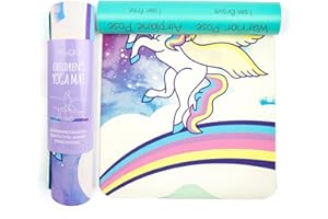 Myga Children's Eco-Friendly Exercise & Fitness Mat - Features 8 Yoga Poses - Non-Slip, Multi-Purpose Mat - Various Designs