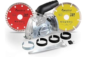 FANZTOOL Disque à tronçonner diamanté 125 mm x 22,2 mm avec capot d'aspiration universel pour le travail sans poussière