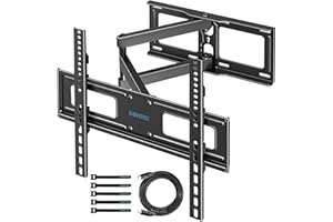 BONTEC Supporto TV Parete 26-60 Pollici per Televisione LED/LCD, Staffa TV con Girevole, Inclinazione, Rotazione ed Estensione da 80 a 500mm fino a 40kg, Max VESA 400x400 con Livella a Bolla