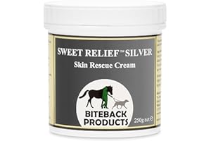 BITEBACK PRODUCTS Biteback 'Sweet Relief Silver' Cream - Essential Cream for Horses & Dogs, Antiseptic for Minor Abrasions & Rubs, Ideal First Aid, Silver-Infused for Skin Care & Revival - 250g