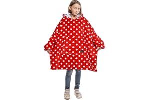 Kato Tirrinia Coperta di Felpa con Cappuccio Sherpa Oversize, Coperta di Felpa con Cappuccio Gigante Super Morbida e Calda con Tasca Frontale in Felpa con Cappuccio per Ragazzi Ragazze Adolescenti