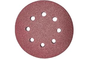 Maveek 50 Pieces 8 Holes Sanding Discs 60 Grit 5 Inch Hook and Loop Sandpaper Assortment for Random Orbital Sander