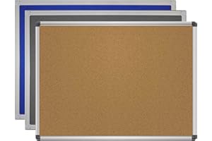 ‎VISCOM VISCOM Pinnwand aus Kork mit Alurahmen - selbstheilender Naturkork, vertikal & horizontal aufhängbar inkl. Wandbefestigung - nachhaltige Korktafel fürs Büro & Zuhause - Größe 90x120 cm