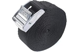 Direct Manufacturing 1 x Lifting straps cam buckle 2.5m x 25mm black / 250kg Cargo luggage roof rack strap