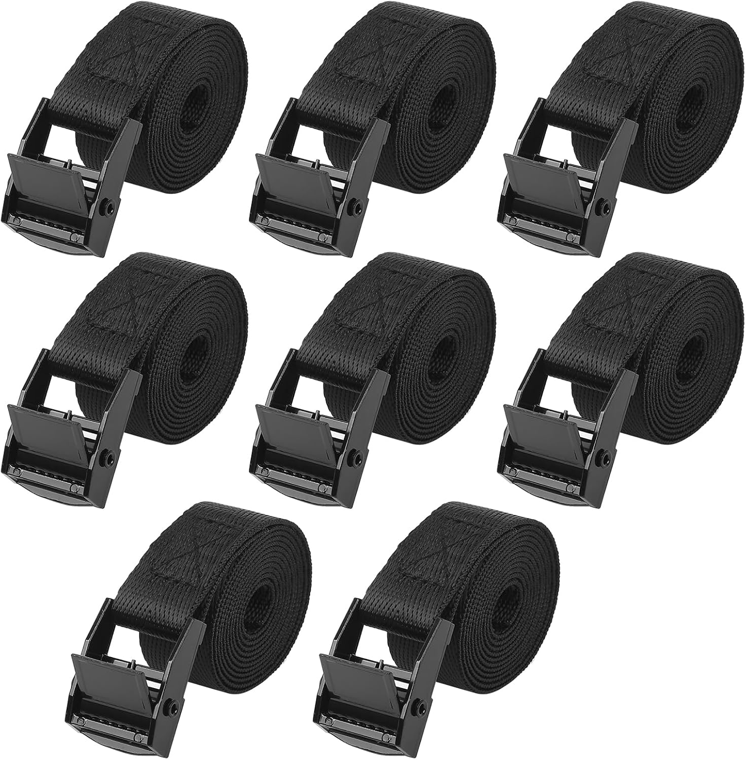 8 Pack Short Ratchet Straps,1m Adjustable Tie Down Straps with Metal Buckle, Mini Lashing Straps for Bike Rack, Motorcycle, Luggage & Cargo
