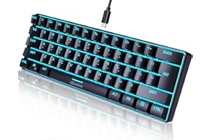 abucow Gaming Keyboard Minimalist Portable Wired Ultra-Compact Mini Imitation 61 Keys RGB Backlit Keyboard (Black)