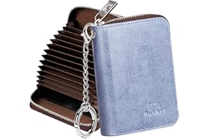FurArt Cartera para Tarjetas de crédito, con Cremallera, para Hombres y Mujeres, Bloqueo RFID, Cartera Llavero, tamaño Compacto