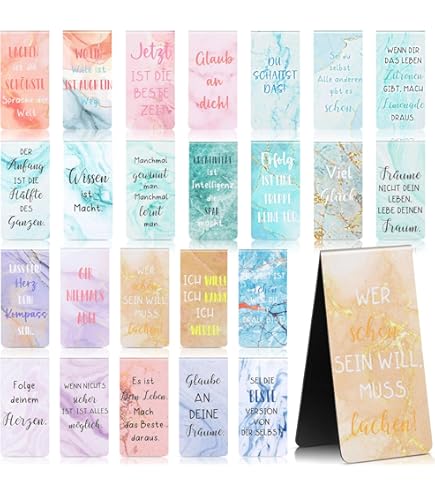 MWOOT 30 stuks inspirerende citaten magnetische paginamarkers, aanmoedigende magnetische bladwijzers, motiverende magneetclips, bladwijzer voor het lezen van studenten (2 x 6 cm