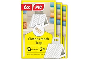 PIC clothes moth trap 6 pieces - moth killer for wardrobe, moth repellent for wardrobes, remedy against clothes moths, suitable for protection of all clothes, moth traps sticky, moth stop