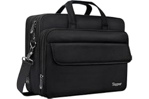 Taygeer Maletin Portatil 17 Pulgadas, Bolsa Ordenador Portatil Impermeable Bolsa de Trabajo para los Hombres Mujeres Profesores Viajes de Negocios Universidades, Negro