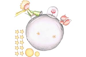 INGENIA HOME Vinilo Decorativo Infantil de Pared El Principito con Efecto Lapiz – Autoadhesivo de fácil colocación – Habitación Infantil – 88x90 (90, 88)