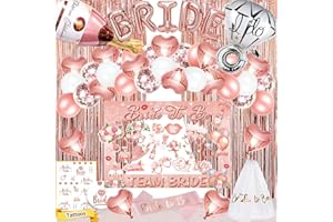 LECONCES Hen Party Decoration, Hen Night Accessories, Giant Bride to Be Selfie Frame, Photo Booth Props, Sash, Veil ,Tattoo, Hen Do Confetti Latex Balloon for Wedding Bridal Shower Decorations