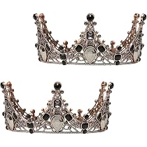 Schwarze Krone Tiara Für Frauen – Barock Vintage Design Mit Strass, Legierung | Für Hochzeit, Gothic, Kostüm