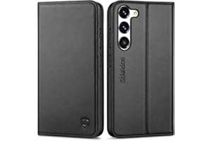 SHIELDON Funda para Galaxy S23 5G, Funda de Piel Tipo Cartera con [Cierre Magnético] [Ranuras para Tarjetas] [Bloqueo RFID], Funda Libro Suave Protectora Compatible con Galaxy S23 (6.1", 2023), Negro