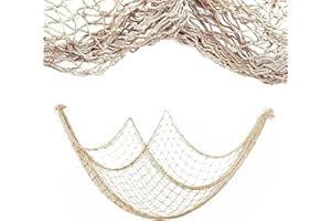 TOULIFLY Decorazione Rete da Pesca,Decorazione a Rete,Decorazioni in Stile Marittimo,Rete da Pesca Cucita a Mano,per la parete della festa Decorazione domestica di nozze Decorazione fotografica, 1× 2m