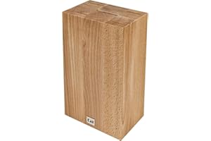 KAI Bloc à couteaux traditionnel Shun Cube en bois - hêtre de qualité supérieure - pour 5 couteaux - dimensions 15,5 x 10 x 25 cm - 3,0 cm x 0,5 cm (3x), 5,5 cm x 0,5 cm (1x), 4,8 cm x 0,5 cm (1x)