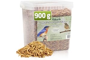 Eggersmann volaris 900 g de gusanos de harina secos, ricos en proteínas y naturales, ideal para todo tipo de aves, alimento para aves silvestres durante todo el año