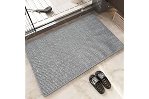 LeKuni Ultracienka mata łazienkowa 50 x 80 cm, antypoślizgowy dywanik łazienkowy, super chłonna mata do kąpieli, przytulna, szybkoschnąca, pasuje pod drzwi, pod prysznic, umywalkę, jasnoszara